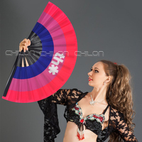 Éventail pliable en bambou peint pour femmes/hommes/drag queens, grand éventail pour festival, événement musical EDM, fête, performance de danse