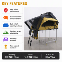 Tente de toit rigide End Up Hard Shell Rooftop Tent ABS pour 2 personnes, imperméable, résistante à la moisissure, 4 saisons, pour SUV et camion