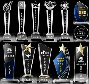 High Grade Cheap Custom shape Blank K9 Glass Trophy Crystal Award Crystal Glass Awards Trophies