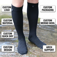 Chaussettes montantes anti-coupure pour jeunes, 100 % imperméables, respirantes, séchage rapide, 3 couches, pour trail running, randonnée, escalade, anti-rayures