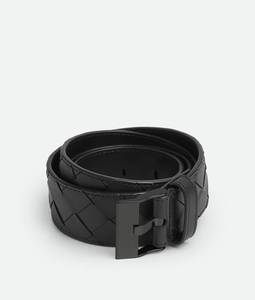 Bottega BV Men Belt Mens Formal Business Genuine Leather Belt Reversible Rotating Buckle Intreccio Woven Luxury Suit Veneta - Product Image 1
