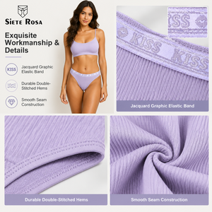 Slip Bikini da Donna in Maglia <span class=keywords><strong>a</strong></span> Costine, Vita Alta, Apertura Gamba Liscia, Protezione Naturale dei Fianchi, Morbidi e Traspiranti - Product Image 4