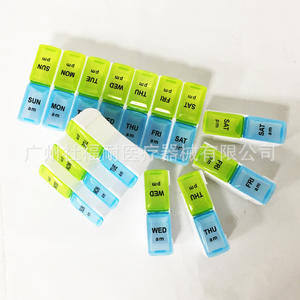 Pastillero Portátil de 14 Compartimentos para Siete Días, Desmontable y de Plástico Impreso a Color para Viajes de Negocios - Product Image 2