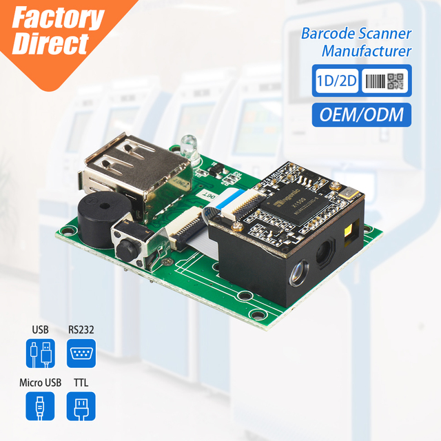 Factory Price 2D CMOS Barcode Scanner Module Fixed Mount QR Code Reader CE FCC ROHS Scanning Engine with TTL/RS232/USB Interface