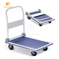 Chariot à plateforme pliable silencieux de 300 kg, chariot à main pliable, chariots industriels robustes