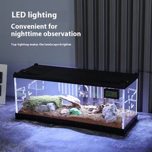 Gabbia acrilica per terrario in plastica ad alta visibilità con luce USB per ventilazione e termometro ideale per tutti i rettili - Product Image 2
