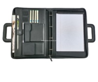 Porte-documents multifonctionnel avec logo en relief personnalisé porte-documents professionnel à poignée rétractable porte-documents et dossiers sac bloc-notes