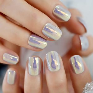 新来的人为她的短Squoval Ombre假指甲按指甲人造指甲 - Product Image 2