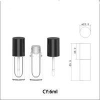 Nouveaux Tubes de Brillant à Lèvres Grande Capacité avec Pinceau 6.5ml, Emballage pour Gloss Personnalisé, Marque Privée, Rose Vif, Blanc, Tubes à Lèvres 5ml