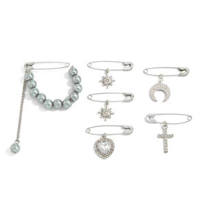 Broche de Aleación con Borlas y Perlas de Imitación, Estilo Europeo Americano, a la <span class=keywords><strong>Moda</strong></span>, Estilo Instagram, para Mujer - Product Image 5