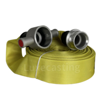 Tuyau d'incendie en PVC Luxecasting avec raccord Storz 1''-6'' Pression 16 bars Jaune/Blanc