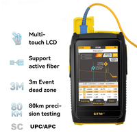 Mini OTDR pour test actif de fibre optique en direct 1550nm/1610nm 20dB 80KM SC FTTX/FTTH Réflectomètre à fibre optique Écran tactile Testeur OPM VFL OLS