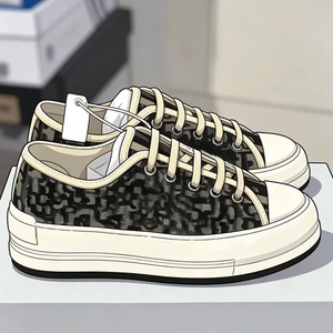 Chaussures plates en toile pour hommes, de luxe, élégantes et de créateur, de qualité supérieure, style décontracté pour la marche, chaussures de skateboard pour étudiants et activités de plein air - Product Image 2