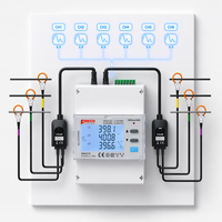 Medidor de Energía Trifásico Multicircuito con Bobina Rogowski Flexible, RS485 Modbus, Monitor de Potencia para Sistemas de Submedición de Alta Corriente