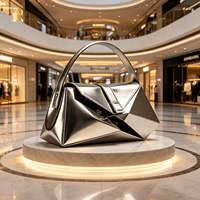 Sculpture géante de sac à main en acier inoxydable RELONG, disponible sur commande pour la décoration de centres commerciaux de luxe