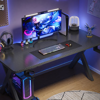 Escritorio de Juegos Multifuncional de Madera para Esports con Diseño Moderno, Esquinas Redondeadas y Características de Seguridad para Dormitorio, Hogar y Estudio