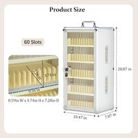 Boîte de rangement pour téléphones portables en alliage d'aluminium, 60 emplacements, casier pour téléphones portables avec compartiment en PVC et trous de ventilation latéraux