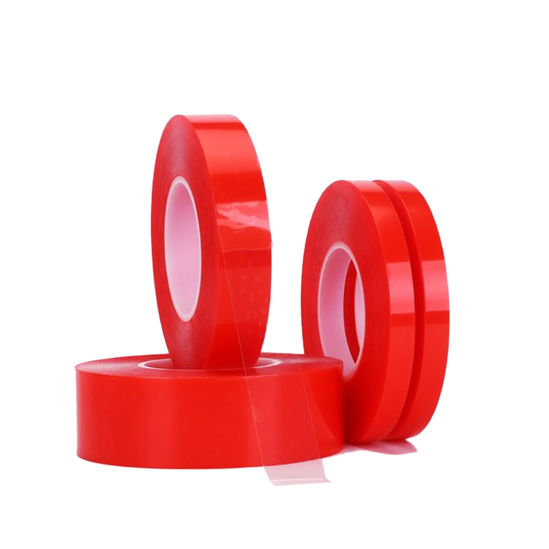 Free Sample Red Liner Clear Polyester Film Strong Acrylic Adhesive Double Sided Pet Tape