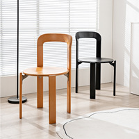 Chaise de salle à manger contemporaine en bois massif Nordic Rey pour hôtel, villa, salon, bureau – Le favori des influenceurs