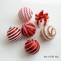 Vente en gros en stock – Ornements de Noël classiques de haute qualité, sucettes et cannes à sucre blanches et rouges, grandes décorations suspendues en forme de sapin