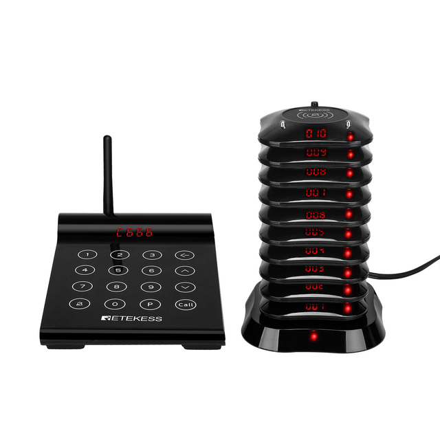 Wireless FSK Guest Paging System Restaurant Pager Buzzers Retekess TD164