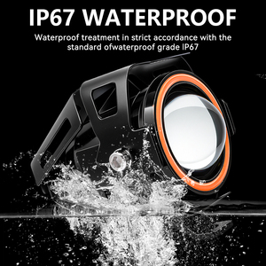 Phare de moto LELANPU H4 Angel Eyes antibrouillard, projecteur LED moto à 1 lentille, éclairage de travail - Product Image 3
