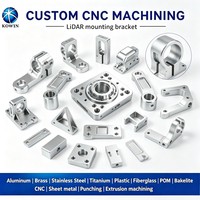 Support de montage LiDAR en alliage d'aluminium 6061 7075, usiné par électroérosion à fil passivé, avec vis de nivellement à trois points pour robots aspirateurs