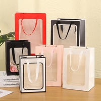 Maßgefertigte Blumenstrauß-Taschen Papier-Geschenktüten mit Transparentem Fenster für Blumen und Spielzeug