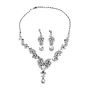 Conjunto de Collar y Pendientes de Cristal para Novia, Joyería a Juego con Vestido de Novia, Accesorios para Vestidos de Gala - Product Image 1