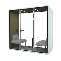 Cabine Acoustique Hecor pour Bureau, Isolation Sonore, Mini Studio Vocal, Cabine Préfabriquée Extérieure, Pavillon d'Interview pour 2 Personnes