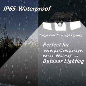 PIR Bewegungs sensor Solar Flutlichter IP65 Wasserdicht 3 Köpfe 3 Modi 74Led Garten lampe Solar Wand leuchte Sicherheits lampe - Product Image 6