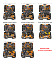 Boîtier d'outils pour perceuse sans fil économique, version standard 25V avec accessoires pour les réparations domestiques quotidiennes