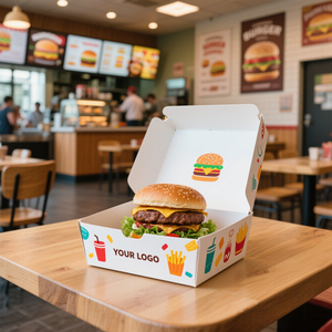 Giá rẻ thức ăn nhanh bao bì Burger Takeaway Hộp bao bì thực phẩm container Hộp sinh thái thân thiện đưa ra Hamburger hộp - Product Image 5