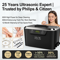 Nettoyeur à ultrasons à double transducteur 42 kHz en acier inoxydable SUS304 pour bagues, colliers en diamant et bracelets de montre
