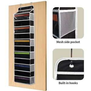 Organisateur suspendu à 5/6 couches avec poches latérales en filet pour porte ou mur, idéal pour le rangement dans les placards et salles de bain - Product Image 4