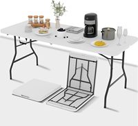 Table en plastique portable blanche de qualité supérieure pour la restauration, les mariages, les restaurants, les hôtels au Canada et aux États-Unis, fabriquée en Chine (Ningbo), 6 pieds (180 cm), robuste, en HDPE, usage commercial
