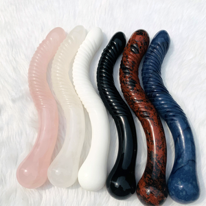 Dildo en obsidienne noire Heisenberg 250 mm avec baguette Yoni et masseur point G, jouet sexuel pour exercices de Kegel, 300 g, poli à la main - Product Image 5