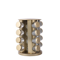 Lai — pot à épices rotatif en acier inoxydable, ensemble de 12 supports de rangement roulants pour la cuisine, avec bouteille en verre, support en métal