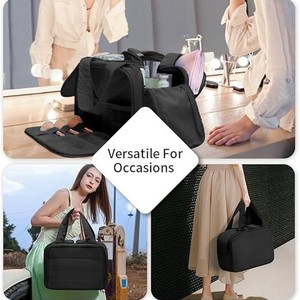 Neceser rectangular de gran capacidad, impermeable, portátil, para cosméticos y artículos de tocador, multifuncional, para uso diario - Product Image 1