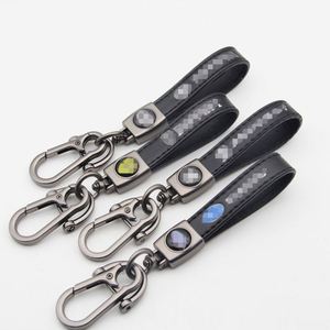 Porte-clés de voiture en microfibre et polyuréthane, design créatif, avec logo de voiture en métal et cuir, cordon, cadeau pour concessionnaire 4S - Product Image 1