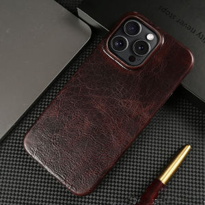 Custodia per telefono in vera pelle con cera d'olio di Design Vintage di lusso Custom custodia per Iphone cellulare antiurto per Iphone 16 15 14 Pro <span class=keywords><strong>Max</strong></span> - Product Image 3
