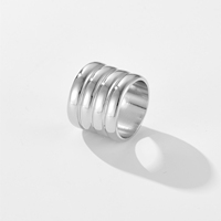 VEWANT Minimalistischer Kupfer-Ring mit 18K Gold und Rhodium-Beschichtung, Mehrschichtig und Breit, Ideales Geschenk für Liebhaber Moderner Stile