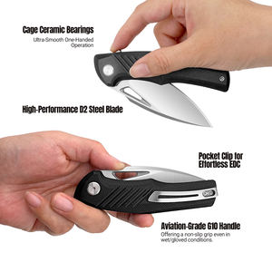 Couteau pliant LONSDOW D2 en acier inoxydable G10, en alliage d'aluminium, fabrication de précision, pour <span class=keywords><strong>la</strong></span> chasse, <span class=keywords><strong>le</strong></span> camping en plein air, <span class=keywords><strong>le</strong></span> bricolage, couteau de poche EDC - Product Image 4