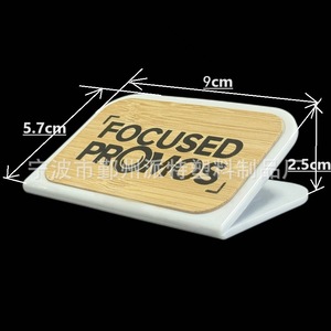 Bamboo Faced Plastic Memo Clip 9x5.7x2.5cm Customizable For Receipts Studies Journals Snacks - Product Image 2
