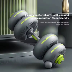 Haltères réglables en caoutchouc souple avec connecteur, ensemble de poids libres en caoutchouc souple pour la maison, adaptés aux hommes et aux femmes - Product Image 5