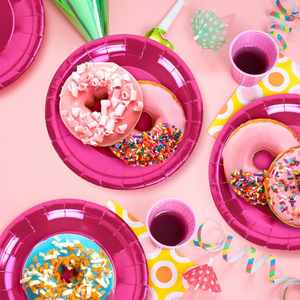 Assiettes <span class=keywords><strong>en</strong></span> papier Assiettes jetables Grandes rondes Vaisselle Décoration pour dessert Douche nuptiale Anniversaire de filles Fournitures de pique-nique - Product Image 3