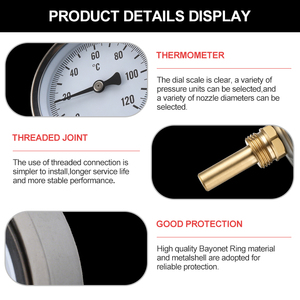 Factory Sales Ordinary Thermometer With Brass Stem Easy Reading <strong>Temperature</strong> Gauge Configurable Protective <strong>Cover</strong> High Quality - Product Image 3