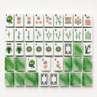 Bi Bo Emerald Wave Mahjong-Set 4-Schicht-Acryl, innen bedruckte, punktverlackte, gravierte marmorierte grüne Steine, individuelles Logo OEM