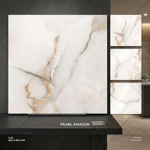 Blue White Marble Effect Porcelain Floor Tiles 600x600mm Ceramic Flooring for Hotel Interior - Product Image 4