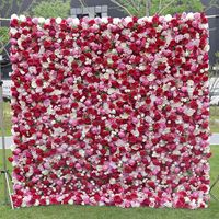SEZON 1*1M Rote Rosen Blumenwand Hochzeit Kulisse Party Dekoration Seidenblumen Paneel 3D künstliche Blumenwand